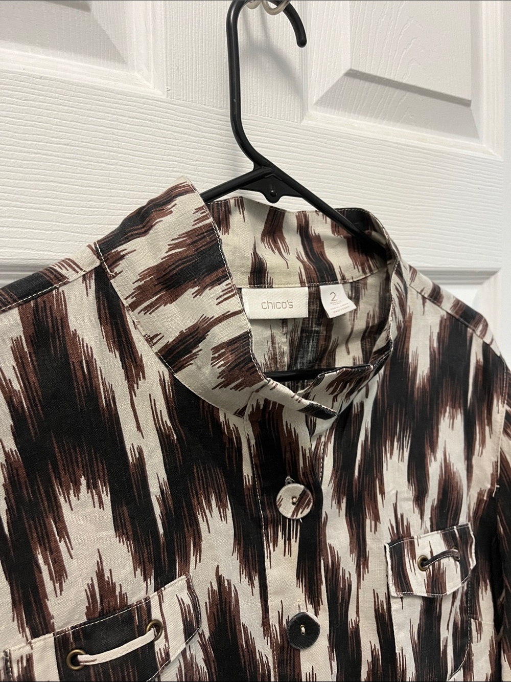 Chico's Ikat-Style Button Jacket - Picture 3 of 9